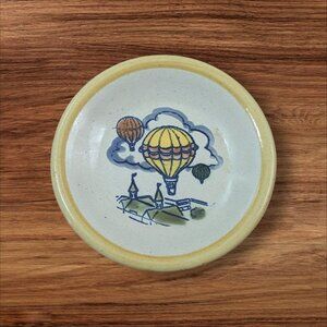 Louisville Stoneware Handcrafted Small Plate Hot Air Balloons 4.5" USA